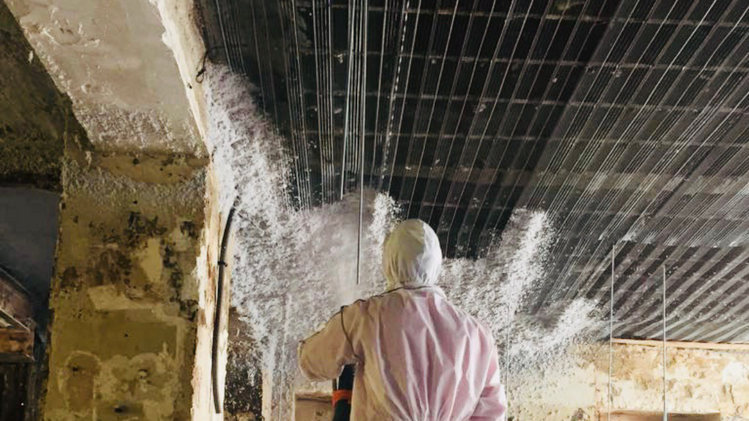 Travaux de flocage et isolation, vue 1
